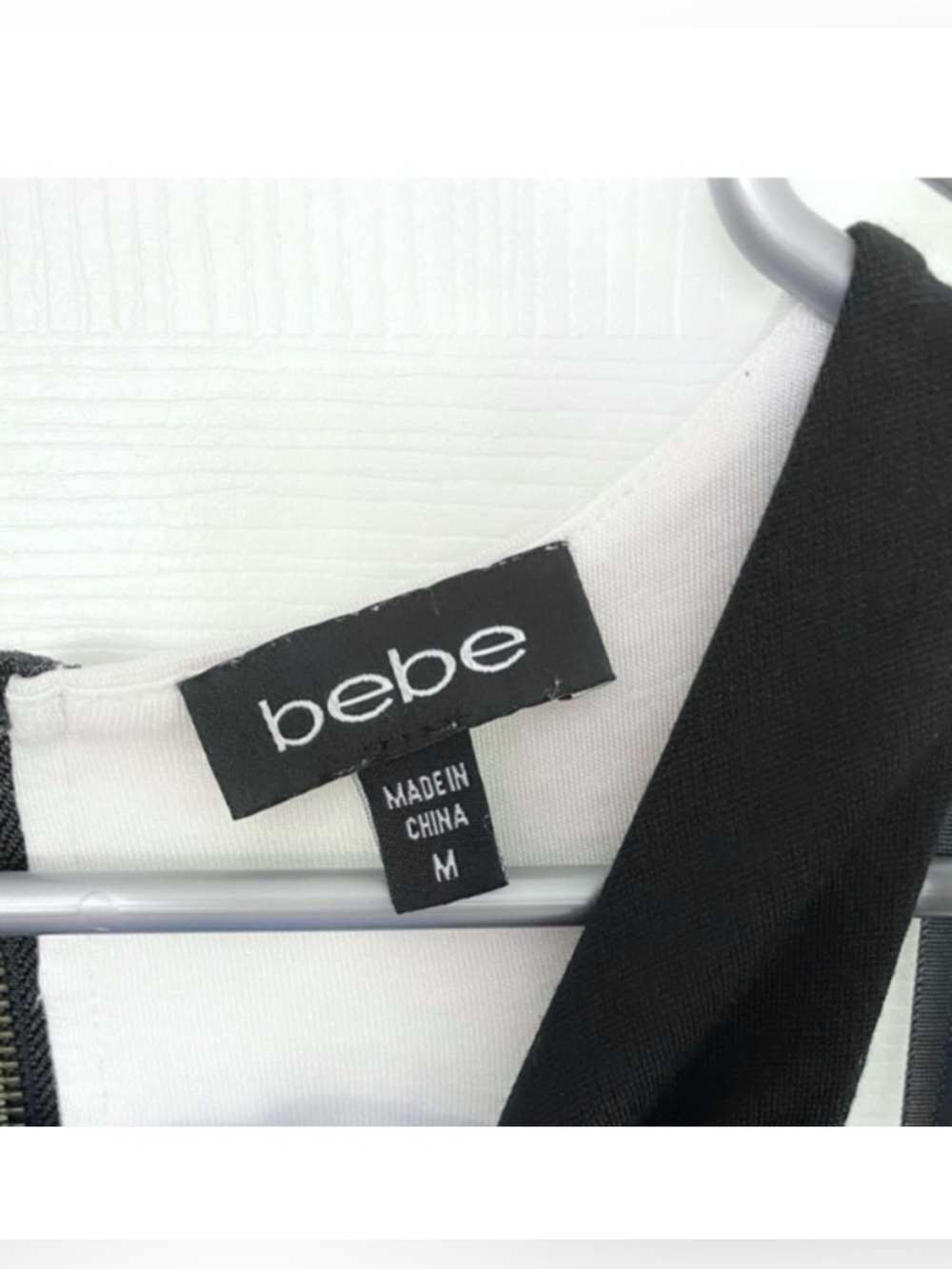 Black and White Racerback Bodycon Dress in Thick Stretchy Fabric - Picture 4 of 4